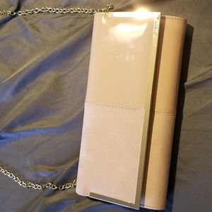 Pink Aldo Suede Half Patent Wallet bag